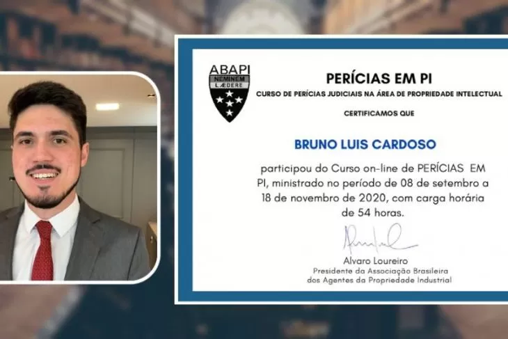 Bruno Cardoso Niehues conclui curso de Perícias Judiciais em Propriedade Intelectual